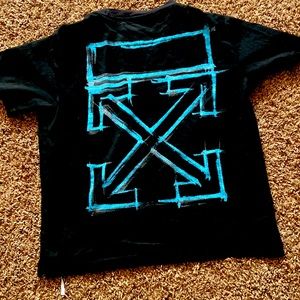 Off-White T shirt, Black and Blue, Size M